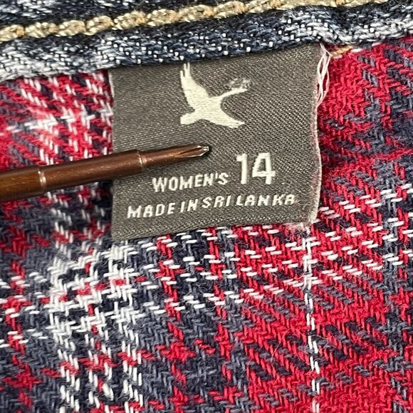 Eddie Bauer Thermal Jeans Womens 14 Plaid Lined Light Wash Denim - Picture 4 of 9